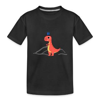 Blue Light Dino | T-Rex, Shirt, Gift, - Kids' Premium Organic T-Shirt - black - Front