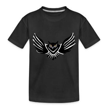 eule - Kinder Premium Bio T-Shirt - Schwarz - Vorne
