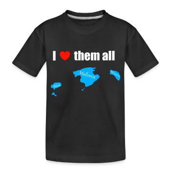 Je les aime tous - Îles Baléares - T-shirt bio Premium Enfant - noir - Devant