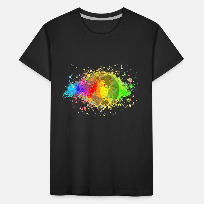 Rainbow Speckle World Kids' Premium Organic T-Shirt