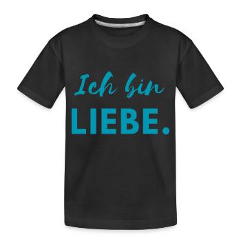 LIEBE - Kinder Premium Bio T-Shirt - Schwarz - Vorne