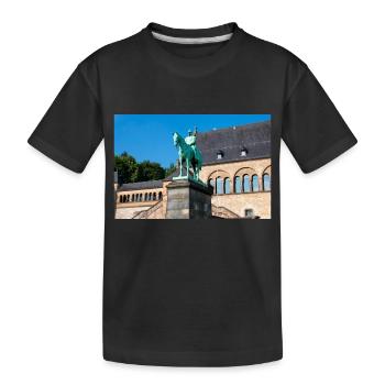 Reiterstandbild Wilhelms I. in der Kaiserpfalz - Kinder Premium Bio T-Shirt - Schwarz - Vorne