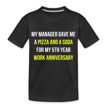 Arbeit Jubiläum Chef Pizza Spruch Englisch - Kinder Premium Bio T-Shirt - Schwarz - Vorne