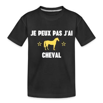 je peux pas jai cheval - T-shirt bio Premium Enfant - noir - Devant