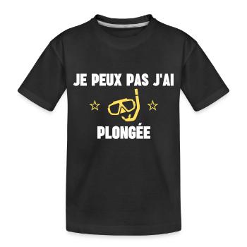 je peux pas j'ai plongée - T-shirt bio Premium Enfant - noir - Devant