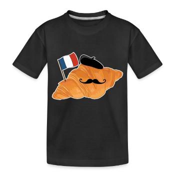 Croissant - Funny French Food - Kids' Premium Organic T-Shirt - black - Front