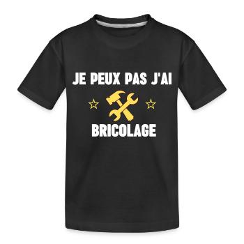 je peux pas j'ai bricolage - T-shirt bio Premium Enfant - noir - Devant