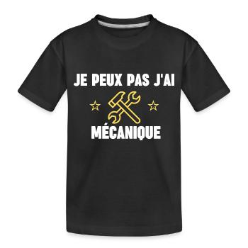 je peux pas j'ai mécanique - T-shirt bio Premium Enfant - noir - Devant