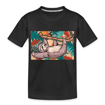 Cadeau de paresseux animal exotique - T-shirt bio Premium Enfant - noir - Devant