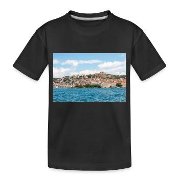 Vue panoramique Primošten Šibenik-Knin Croatie - T-shirt bio Premium Enfant - noir - Devant