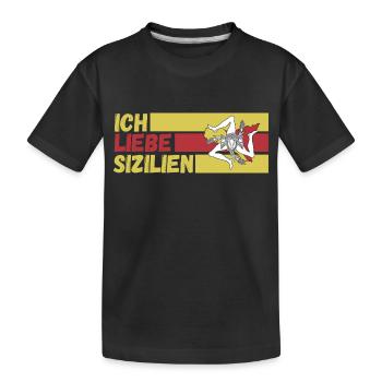 Sizilianer Sizilianisch Sizilien - Kinder Premium Bio T-Shirt - Schwarz - Vorne