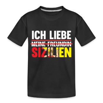 Sizilianer Sizilianisch Sizilien - Kinder Premium Bio T-Shirt - Schwarz - Vorne