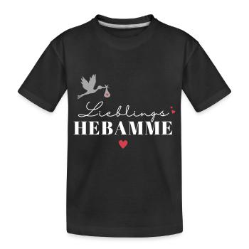 Liebelingshebamme / Weltbeste Hebamme - Kinder Premium Bio T-Shirt - Schwarz - Vorne