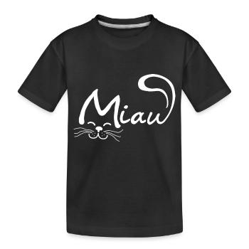 Miau Katze - Kinder Premium Bio T-Shirt - Schwarz - Vorne