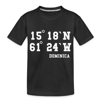 Coordonnées de la Dominique Idée de vacances sur les îles des Caraïbes - T-shirt bio Premium Enfant - noir - Devant