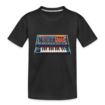 Analoger Vintage Synthesizer - Kinder Premium Bio T-Shirt - Schwarz - Vorne