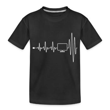 Pulsschlag Gamer - Herzschlag Computer - Kinder Premium Bio T-Shirt - Schwarz - Vorne