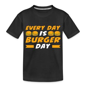 Chaque jour est le jour du burger - T-shirt bio Premium Enfant - noir - Devant
