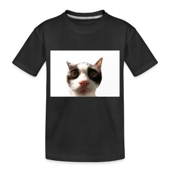 Katze - Kinder Premium Bio T-Shirt - Schwarz - Vorne