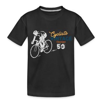 Classic Cyclist - Kids' Premium Organic T-Shirt - black - Front