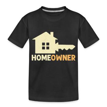 Propriétaire Propriétaire d’une pendaison de crémaillère Propriétaire - T-shirt bio Premium Enfant - noir - Devant