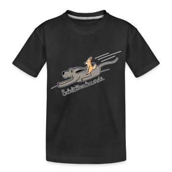 Schlittenhunde Schlittenhunderennen ohne Schlitten - Kinder Premium Bio T-Shirt - Schwarz - Vorne