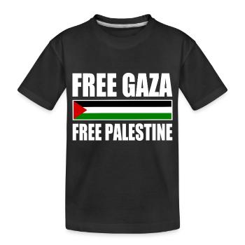 Free palestine free gaza - Kids' Premium Organic T-Shirt - black - Front