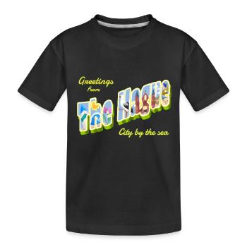 Den Haag Vintage Postkarte - Kinder Premium Bio T-Shirt - Schwarz - Vorne