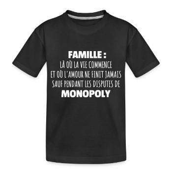 citation Famille / cadeau famille / humour famille - T-shirt bio Premium Enfant - noir - Devant