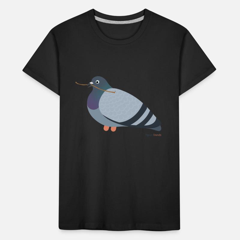 Pigeon avec une branche dans le bec T-shirt bio Premium Enfant