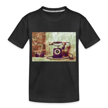 Telefon mit Kamera - Kinder Premium Bio T-Shirt - Schwarz - Vorne