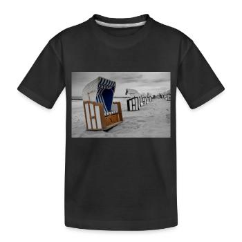 Chaise de plage au bord de la mer Baltique - T-shirt bio Premium Enfant - noir - Devant