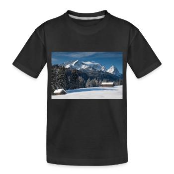 Winter atmosphere with Zugspitze - Kids' Premium Organic T-Shirt - black - Front