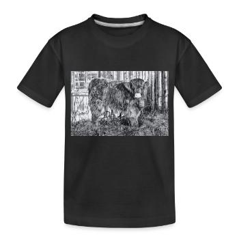 Highland cattle - Kids' Premium Organic T-Shirt - black - Front