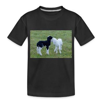 Lämmer schwarz weiss - Kinder Premium Bio T-Shirt - Schwarz - Vorne