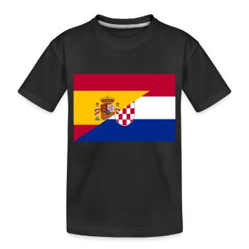 Espagne Croatie Drapeau - T-shirt bio Premium Enfant - noir - Devant