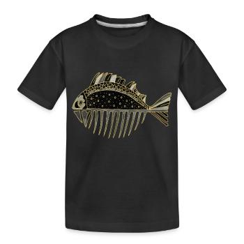 Fisch - Kinder Premium Bio T-Shirt - Schwarz - Vorne