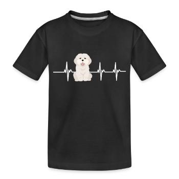 Battement de cœur coton de tulear - T-shirt bio Premium Enfant - noir - Devant