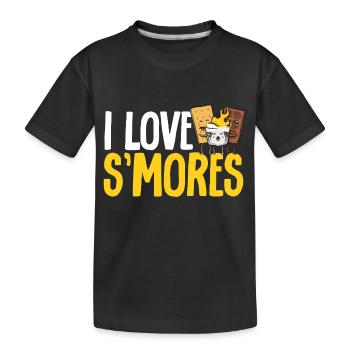 S'more Lagerfeuer Marshmallow Camping - Kinder Premium Bio T-Shirt - Schwarz - Vorne