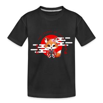 Renard roux : la légende du Japon - T-shirt bio Premium Enfant - noir - Devant