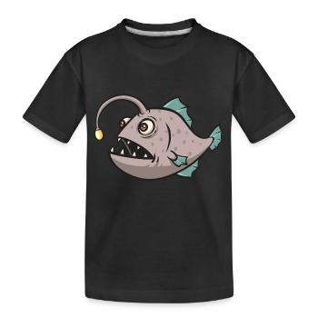 Poisson-grenouille Pêcheur en haute mer Pêcheur à la ligne - T-shirt bio Premium Enfant - noir - Devant