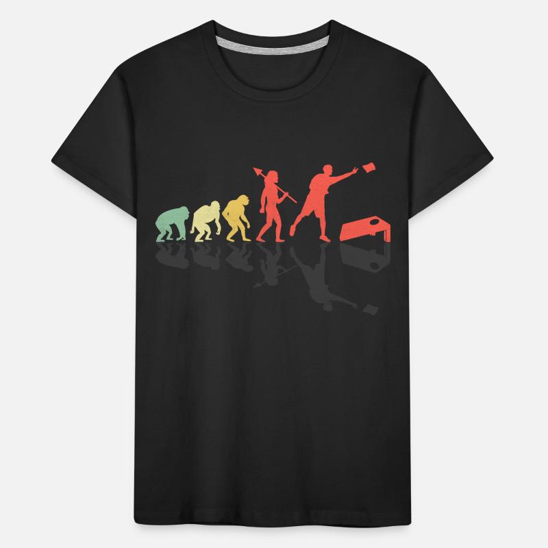 Cornhole Evolution Cornhole Sports Funny Cornhole Kids' Premium Organic T-Shirt