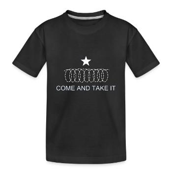 Texas Flag Come and Take It Razor wire - Kids' Premium Organic T-Shirt - black - Front