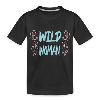 Femme sauvage - T-shirt bio Premium Enfant - noir - Devant