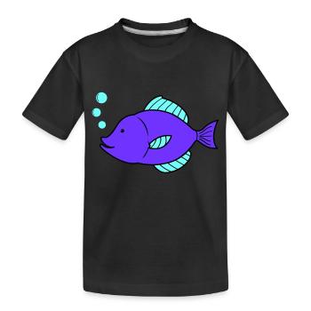 Bande dessinée de poisson - T-shirt bio Premium Enfant - noir - Devant