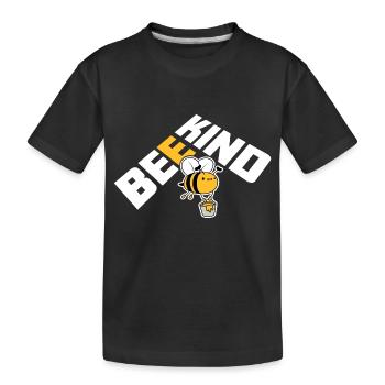 Sei nett niedlich Honig Freundlichkeit Biene Liebe inspirierend - Kinder Premium Bio T-Shirt - Schwarz - Vorne