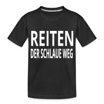 Reiten - Kinder Premium Bio T-Shirt - Schwarz - Vorne