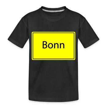 ortsschild bonn - Kinder Premium Bio T-Shirt - Schwarz - Vorne