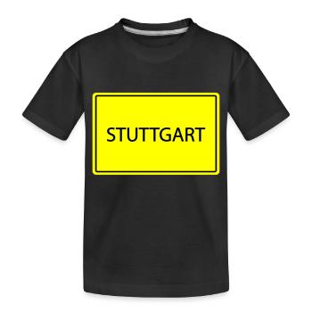 ortsschild stuttgart - Kinder Premium Bio T-Shirt - Schwarz - Vorne