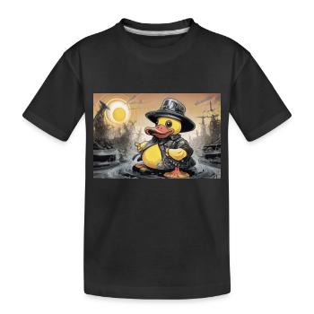 Heavy Metal Badeente Bernd - Kinder Premium Bio T-Shirt - Schwarz - Vorne